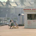 A woman waits outside Dayfresh Seafoods, Uni: Phil and Anna Visit Nosher, Plymouth, Devon - 18th May 1986