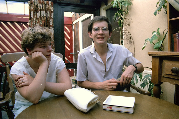 A happy-looking Anna, and Phil in the JSV from Uni: Phil and Anna Visit Nosher, Plymouth, Devon - 18th May 1986