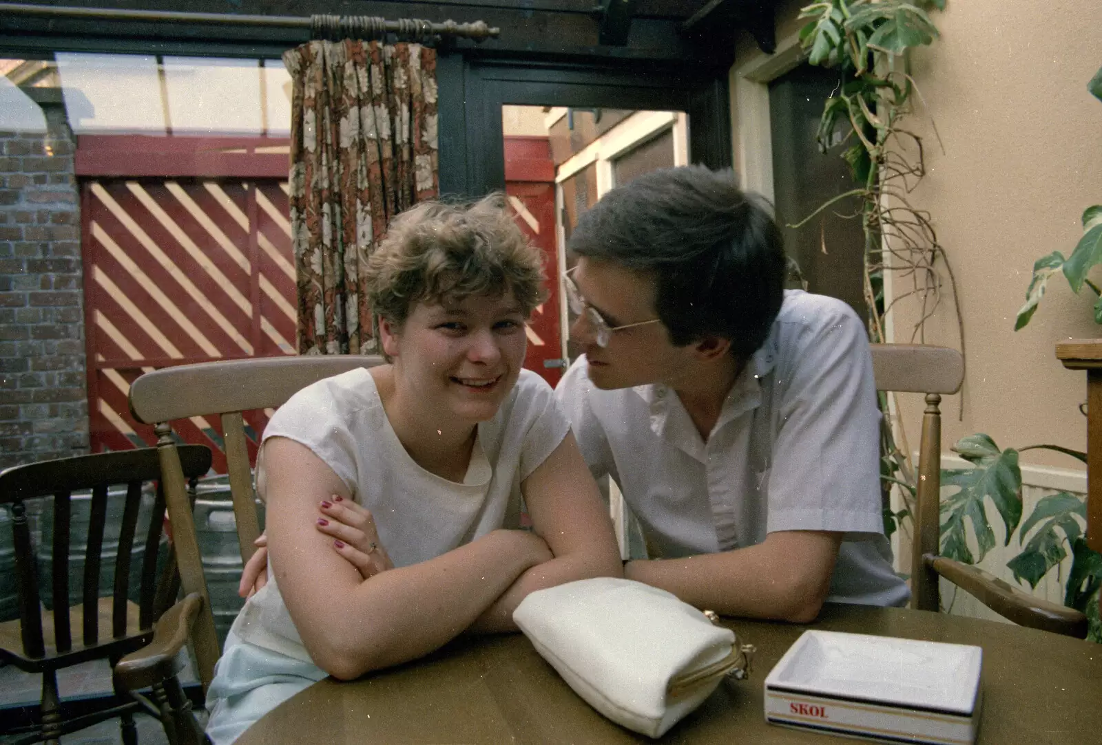 Anna and Phil in the James Street Vaults, from Uni: Phil and Anna Visit Nosher, Plymouth, Devon - 18th May 1986