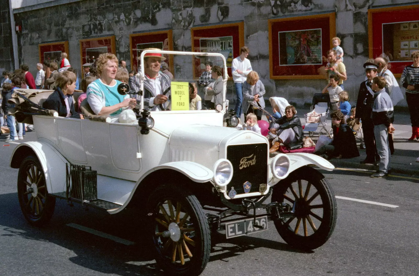 An open-top Ford Model T, from Uni: The Lord Mayor's Procession, Plymouth, Devon - 21st May 1986