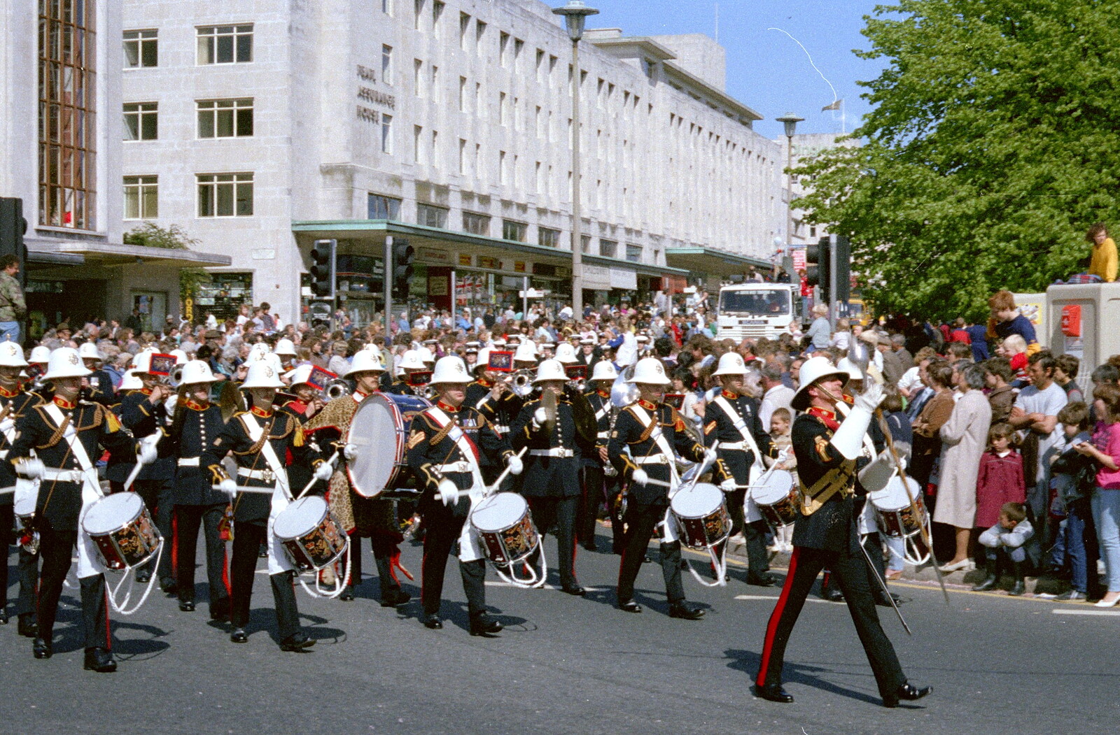 The Royal Marines marching band from Uni: The Lord Mayor's Procession, Plymouth, Devon - 21st May 1986