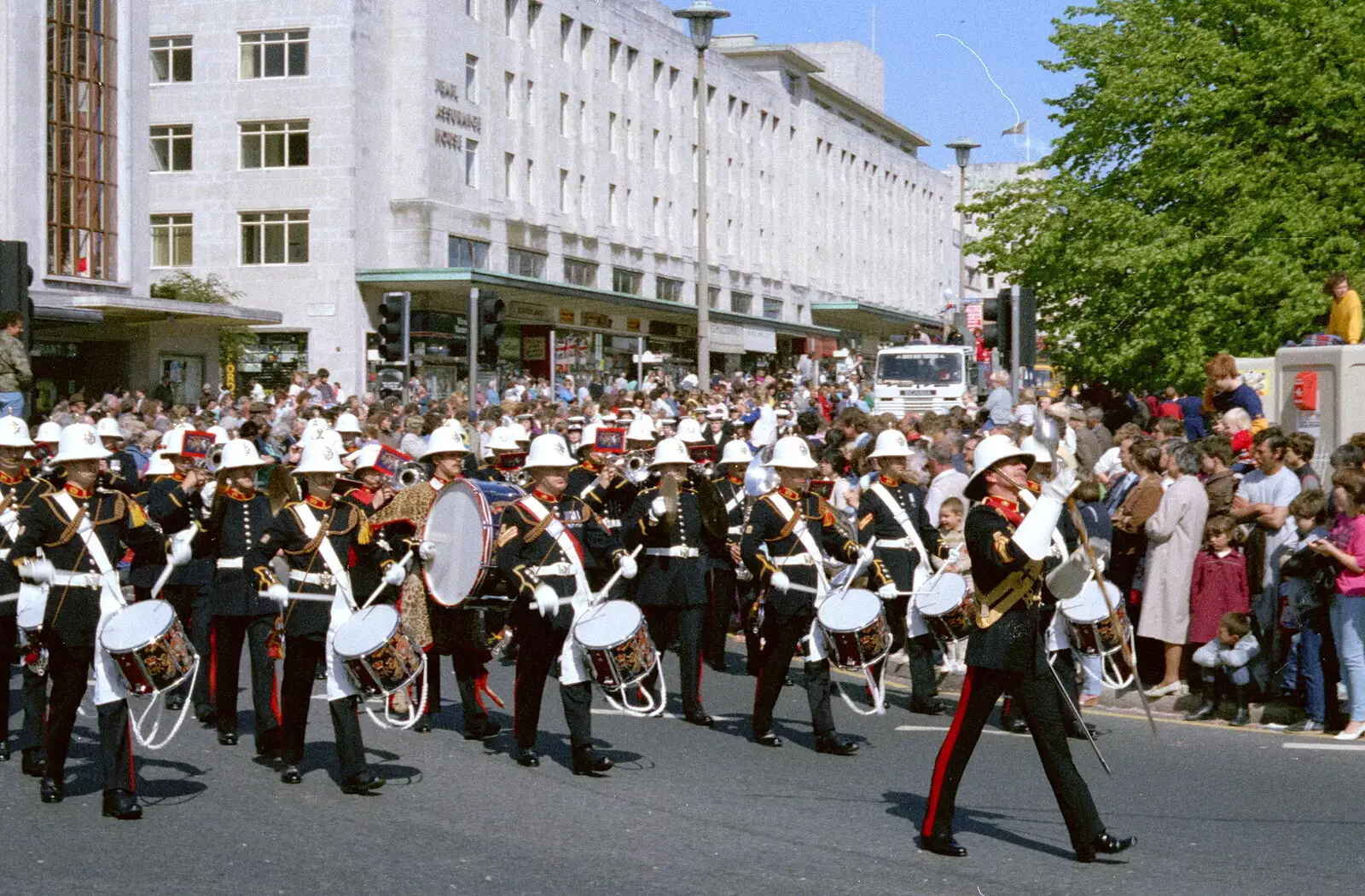 The Royal Marines marching band, from Uni: The Lord Mayor's Procession, Plymouth, Devon - 21st May 1986