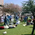 Crowds hang out on the grass by the Theatre Royal, Uni: The Lord Mayor's Procession, Plymouth, Devon - 21st May 1986