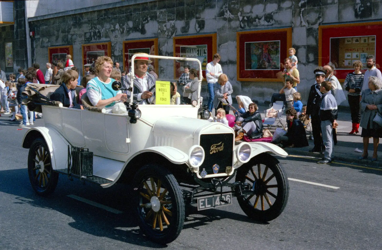 An open-top Ford Model T, from Uni: The Lord Mayor's Procession, Plymouth, Devon - 24th May 1986
