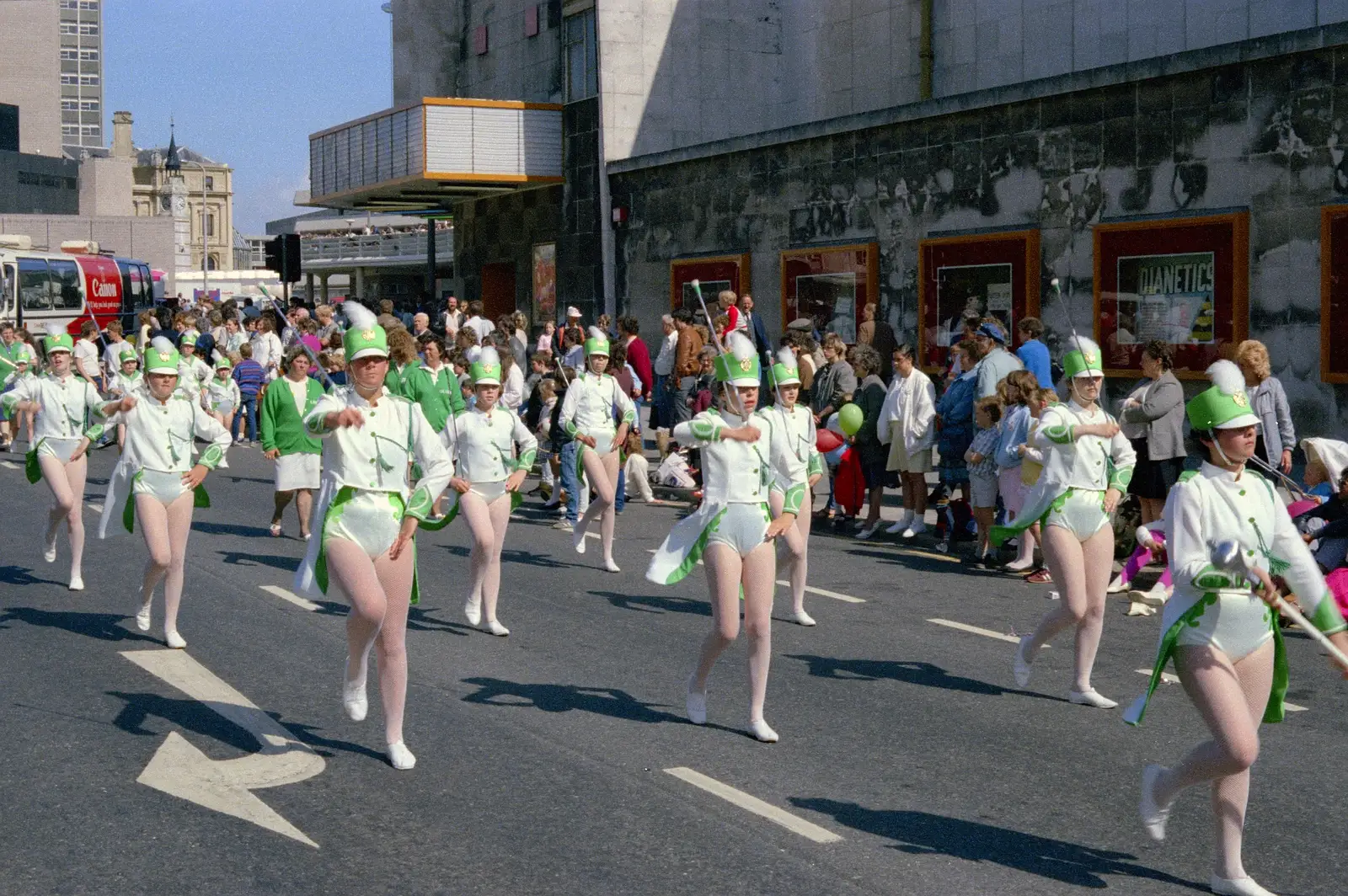Majorettes on Union Street, from Uni: The Lord Mayor's Procession, Plymouth, Devon - 24th May 1986