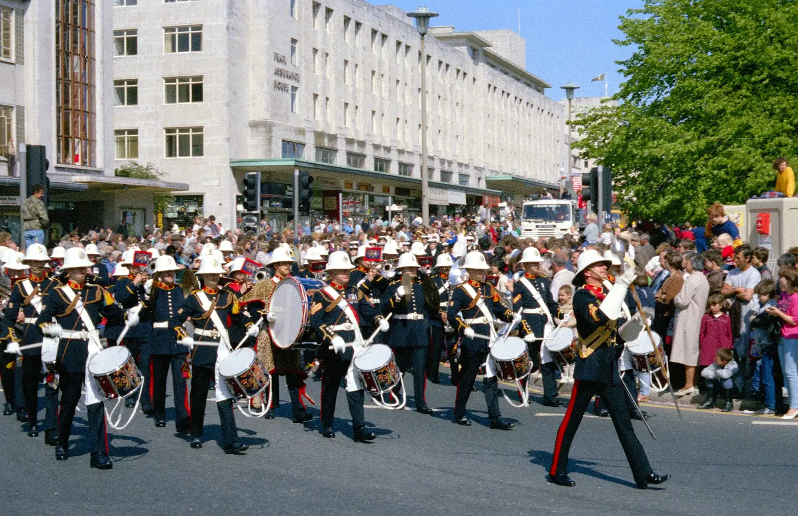 The Royal Marines marching band, from Uni: The Lord Mayor's Procession, Plymouth, Devon - 24th May 1986