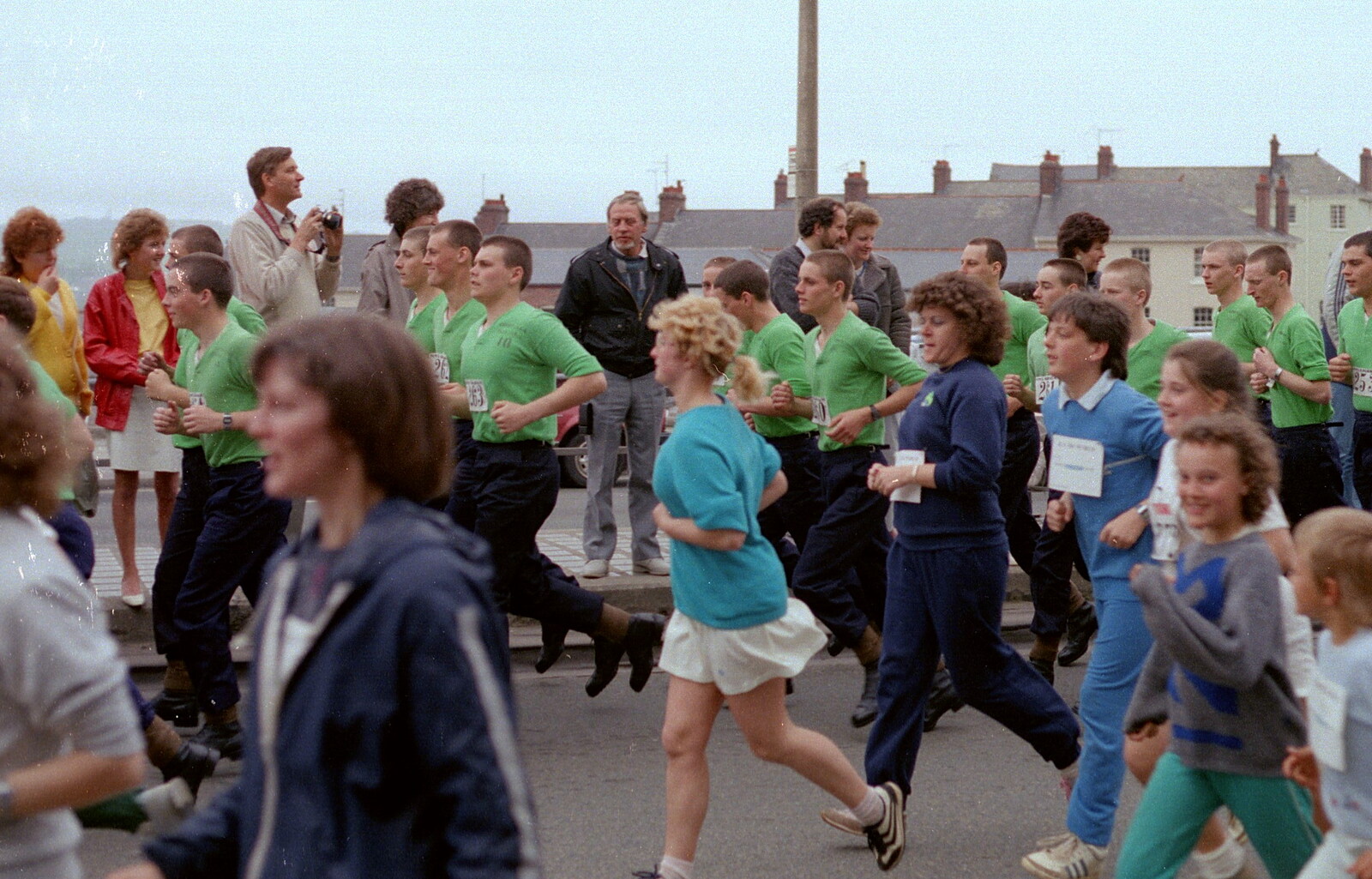 A bunch of marines in green from Uni: Sport Aid - Run The World, Plymouth, Devon - 25th May 1986