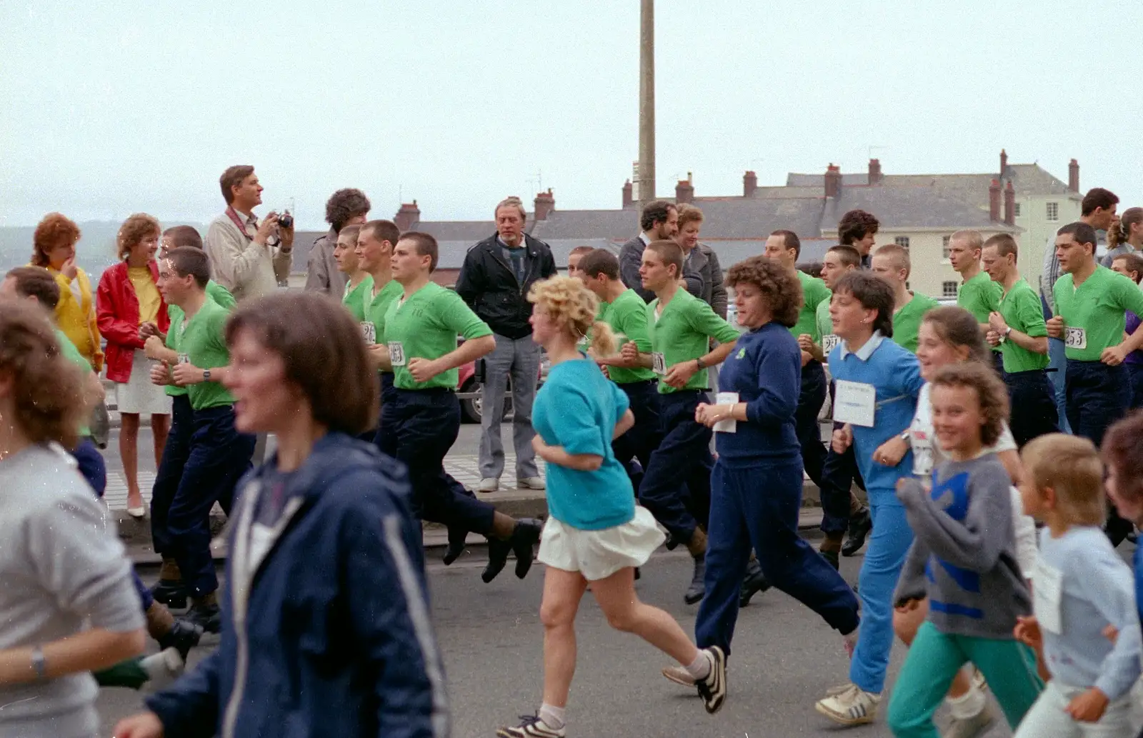 A bunch of marines in green, from Uni: Sport Aid - Run The World, Plymouth, Devon - 25th May 1986