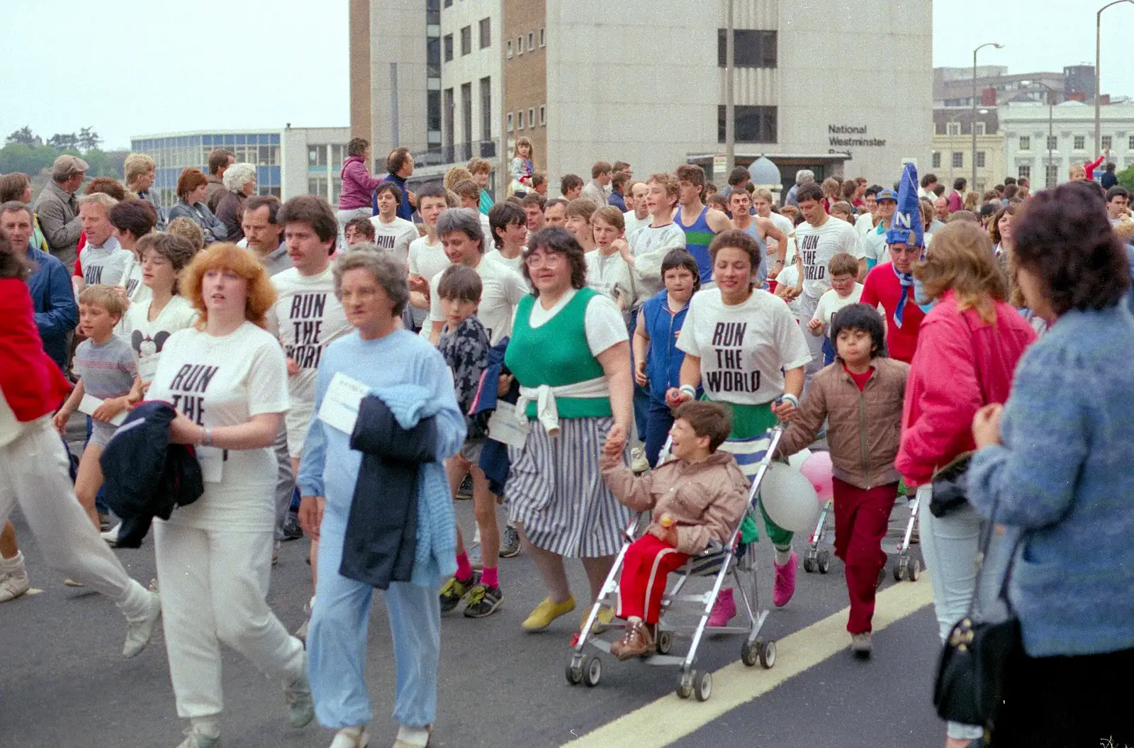 Pushing a pram around for 10km, from Uni: Sport Aid - Run The World, Plymouth, Devon - 25th May 1986