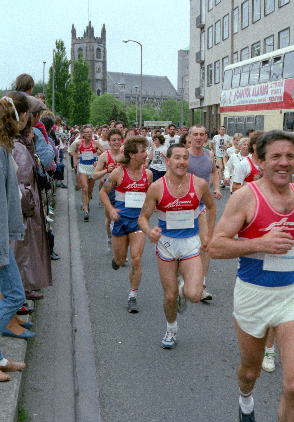 A group from Stewarts Sports from Uni: Sport Aid - Run The World, Plymouth, Devon - 25th May 1986
