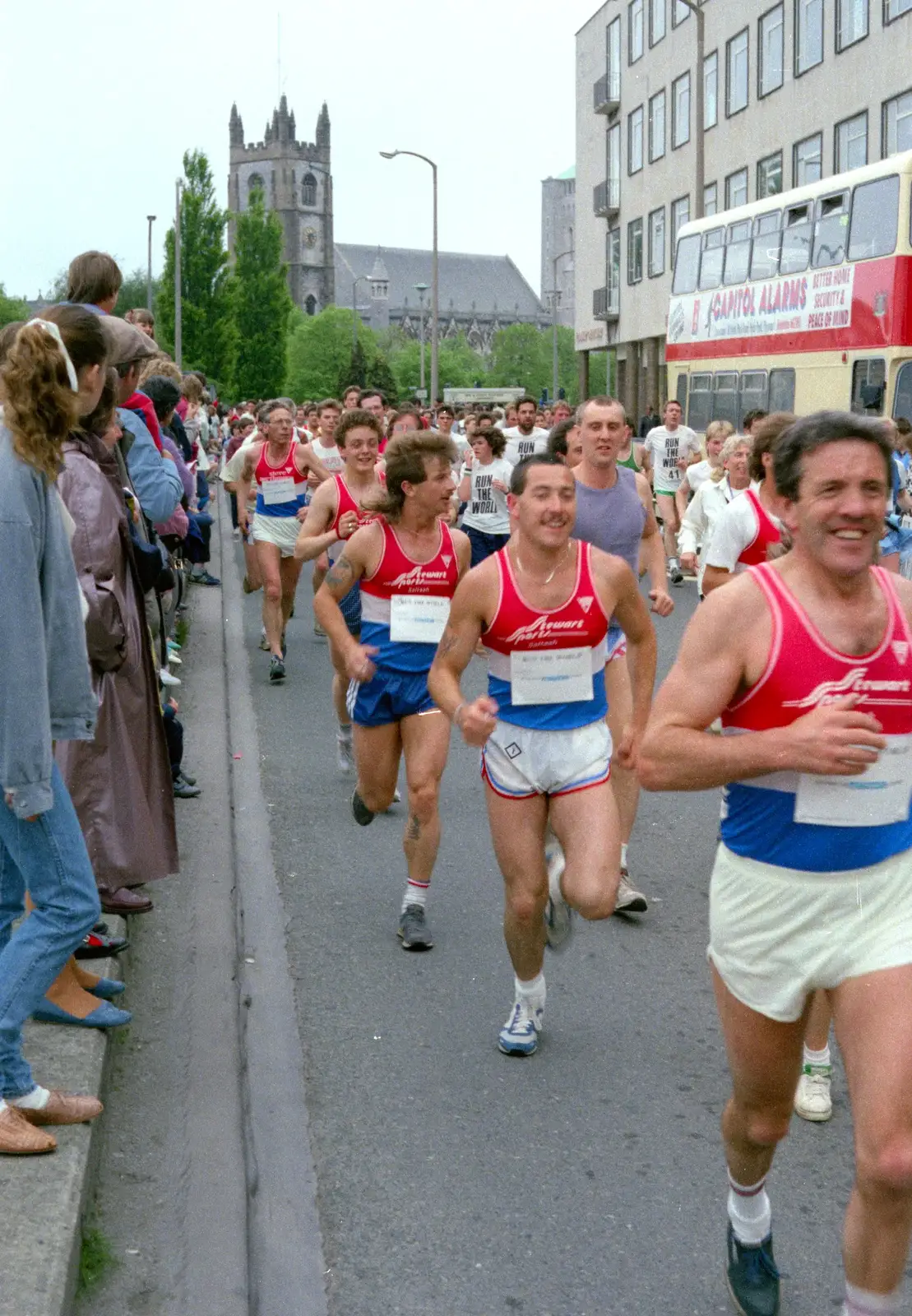 A group from Stewarts Sports, from Uni: Sport Aid - Run The World, Plymouth, Devon - 25th May 1986