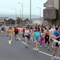 A crowd of runners come up from Charles Cross, Uni: Sport Aid - Run The World, Plymouth, Devon - 25th May 1986