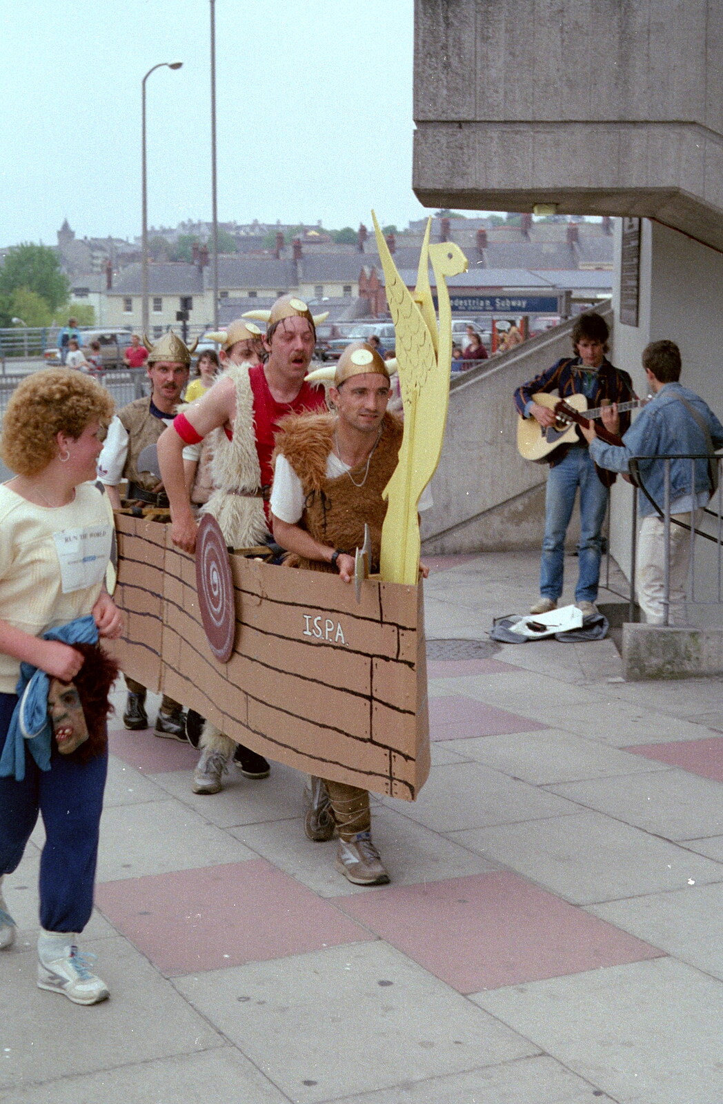 A team with a viking ship from Uni: Sport Aid - Run The World, Plymouth, Devon - 25th May 1986