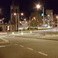 Charles Cross roundabout by night, Uni: Sport Aid - Run The World, Plymouth, Devon - 25th May 1986