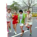 Sam, Mark and Alison giggle about something, Uni: Sport Aid - Run The World, Plymouth, Devon - 25th May 1986