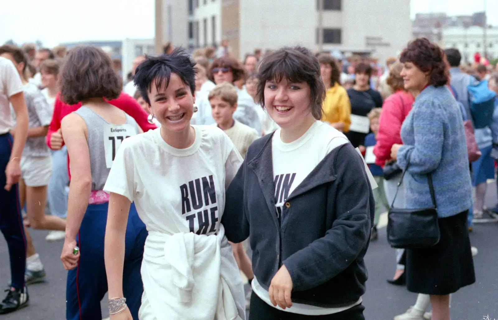 A couple of BABS girlies, from Uni: Sport Aid - Run The World, Plymouth, Devon - 25th May 1986