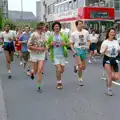 Alison and Mark and a Plymouth City bus, Uni: Sport Aid - Run The World, Plymouth, Devon - 25th May 1986