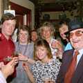 Don Corleone and some of the staff, Uni: Gill Leaves the James Street Vaults, Plymouth - 30th May 1986