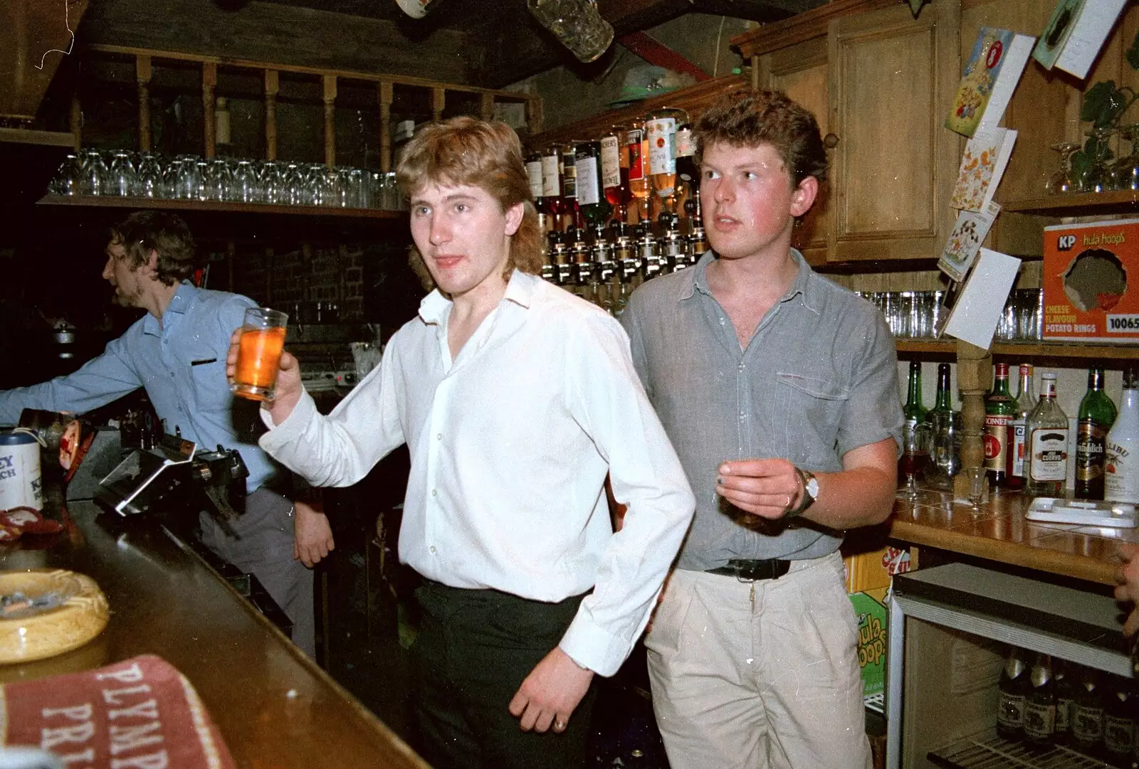 Behind the bar, from Uni: Gill Leaves the James Street Vaults, Plymouth - 30th May 1986