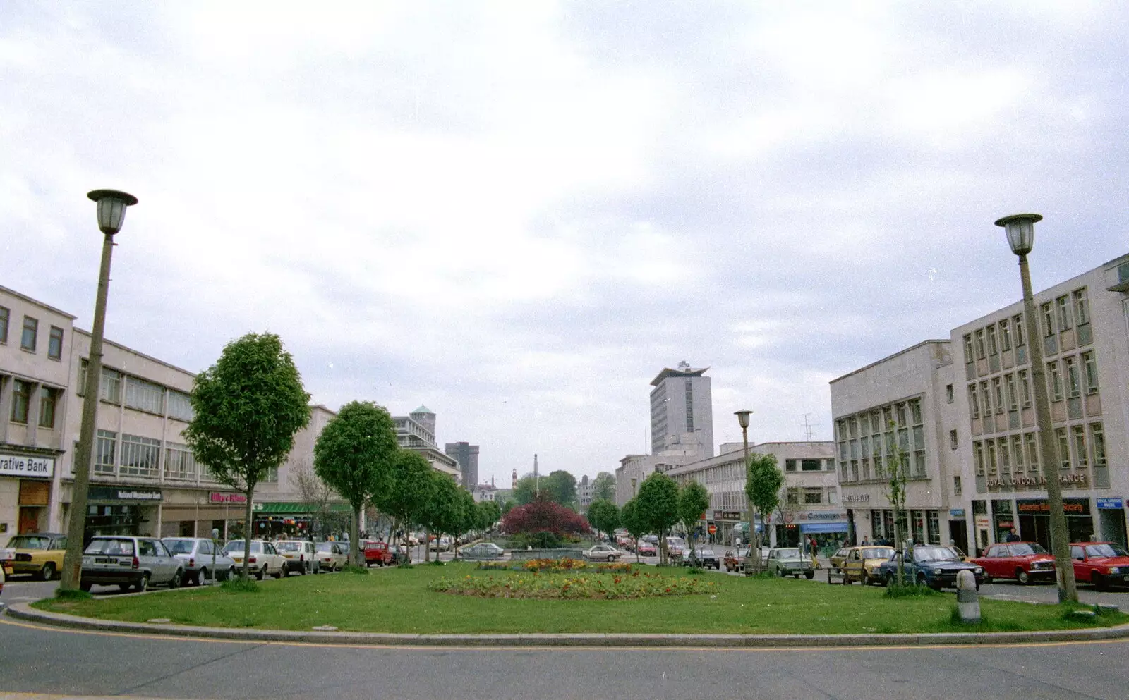 A view from the top of Armada Way, from Uni: A Tutorial Miscellany and Cromwell Road, Plymouth Polytechnic, Devon - 2nd June 1986