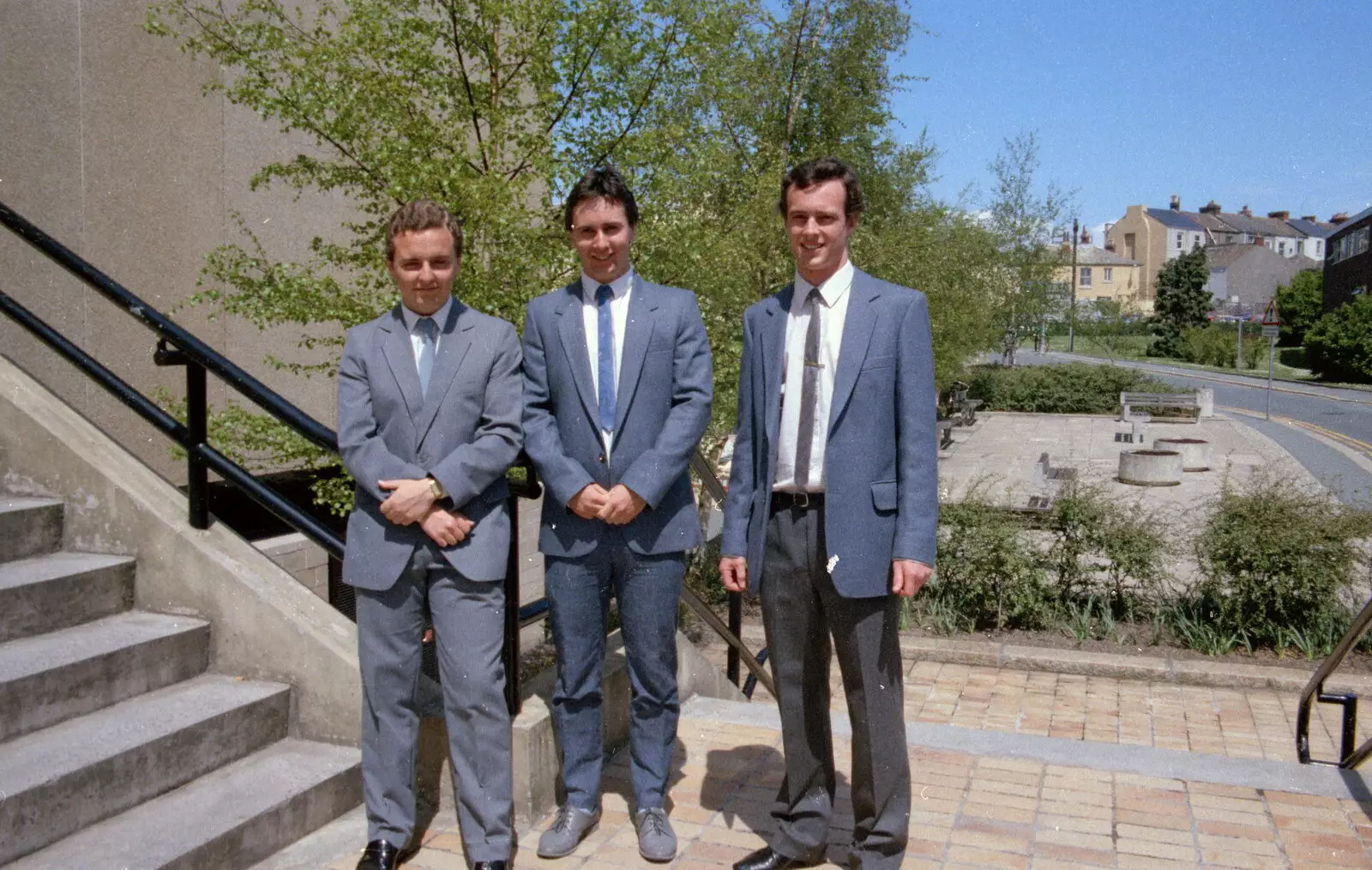 Andy, Riki and Chris return from Yateley, from Uni: A Tutorial Miscellany and Cromwell Road, Plymouth Polytechnic, Devon - 2nd June 1986