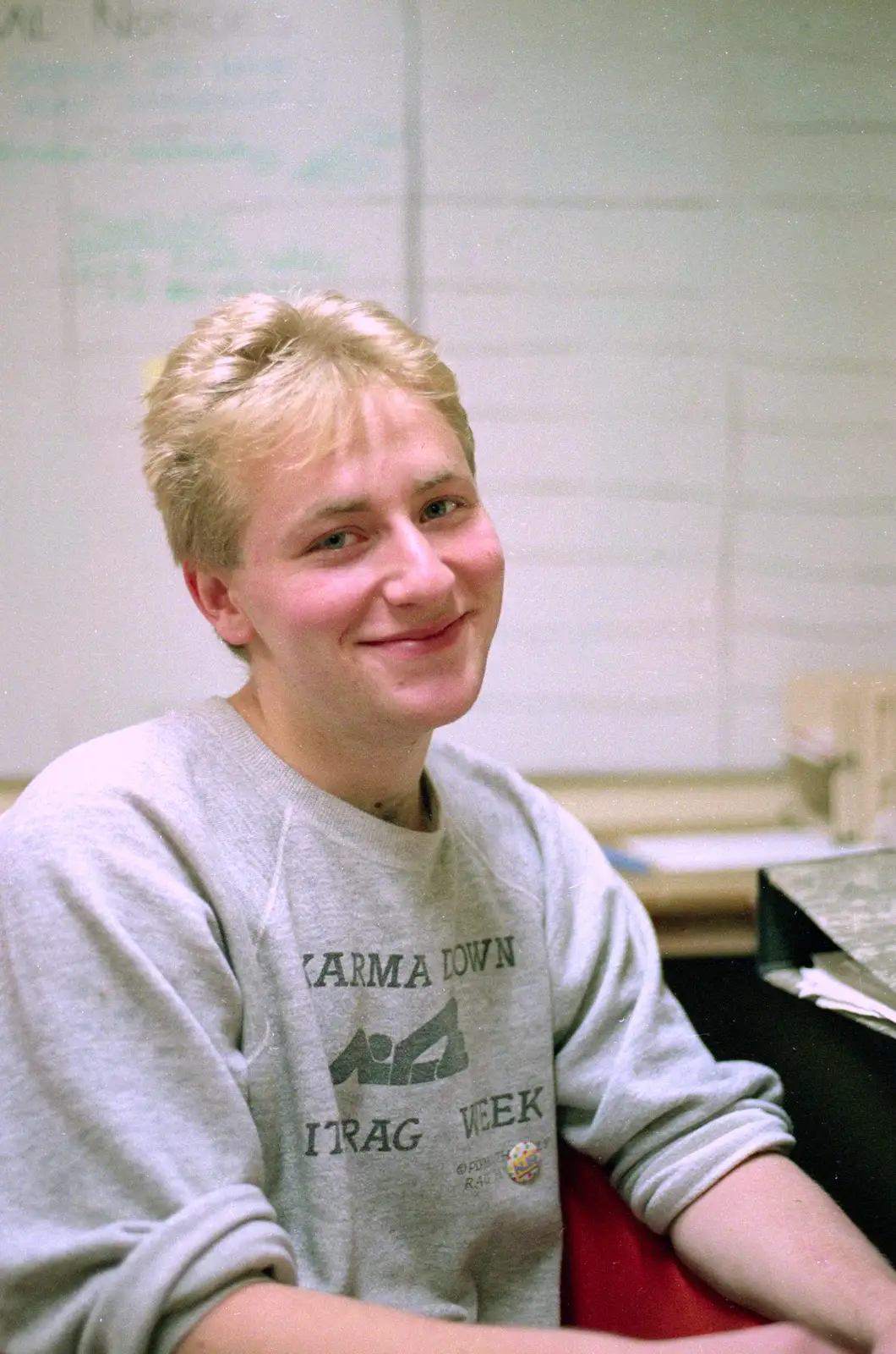 Nick Aarons, VP Finance, from Uni: PPSU Office Staff and a Night in the Students' Union Bar, Plymouth - 10th June 1986