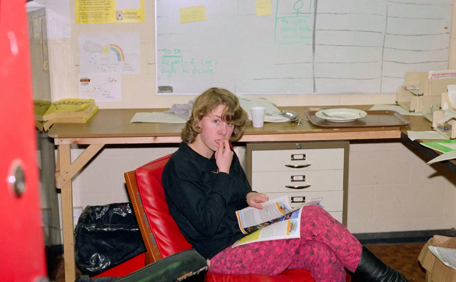 In the back office, from Uni: PPSU Office Staff and a Night in the Students' Union Bar, Plymouth - 10th June 1986