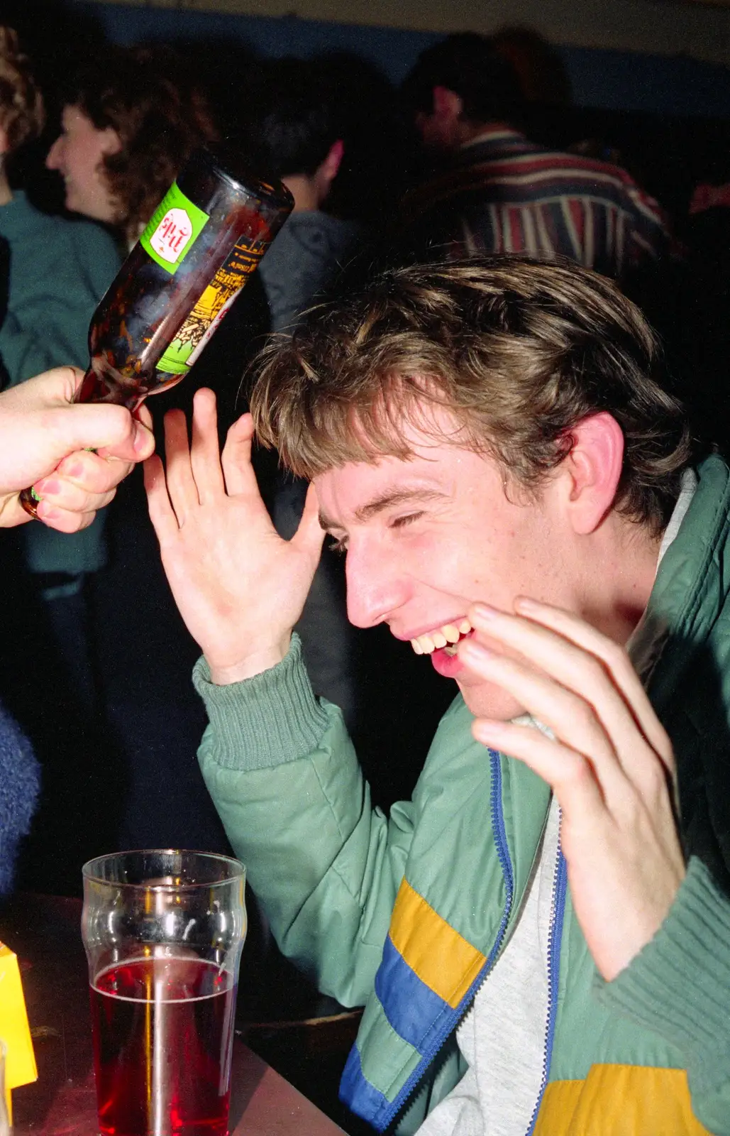 Dave gets his head clobbered with a bottle, from Uni: PPSU Office Staff and a Night in the Students' Union Bar, Plymouth - 10th June 1986