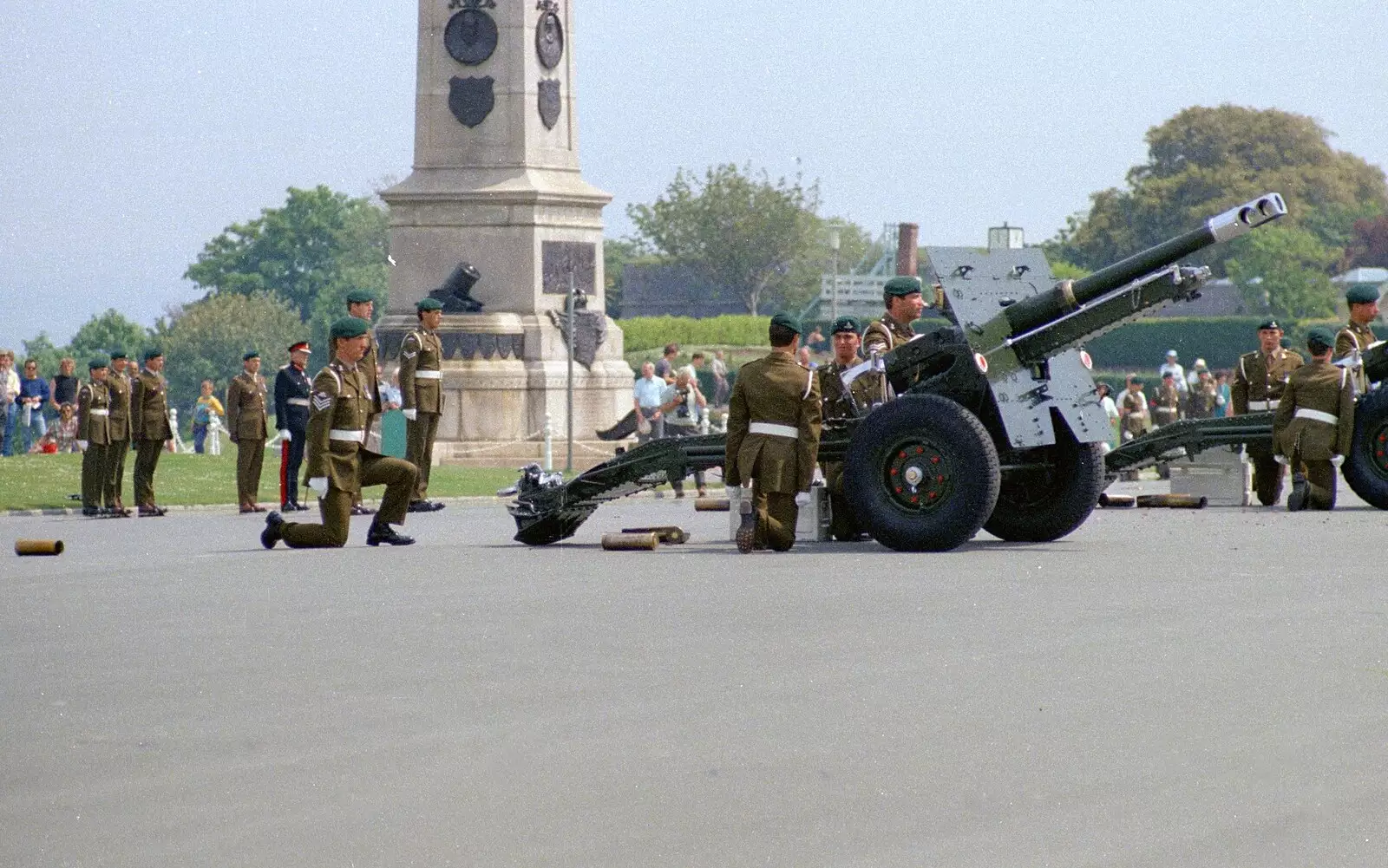 The Marines prepare to fire, from Uni: Twenty One Guns and Footie on the Beach, Plymouth Hoe and Salcombe, Devon - 15th June 1986