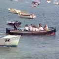 Cap'n Birdseye takes passengers over the river, Uni: Twenty One Guns and Footie on the Beach, Plymouth Hoe and Salcombe, Devon - 15th June 1986