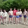 A post-game group photo, Uni: Twenty One Guns and Footie on the Beach, Plymouth Hoe and Salcombe, Devon - 15th June 1986