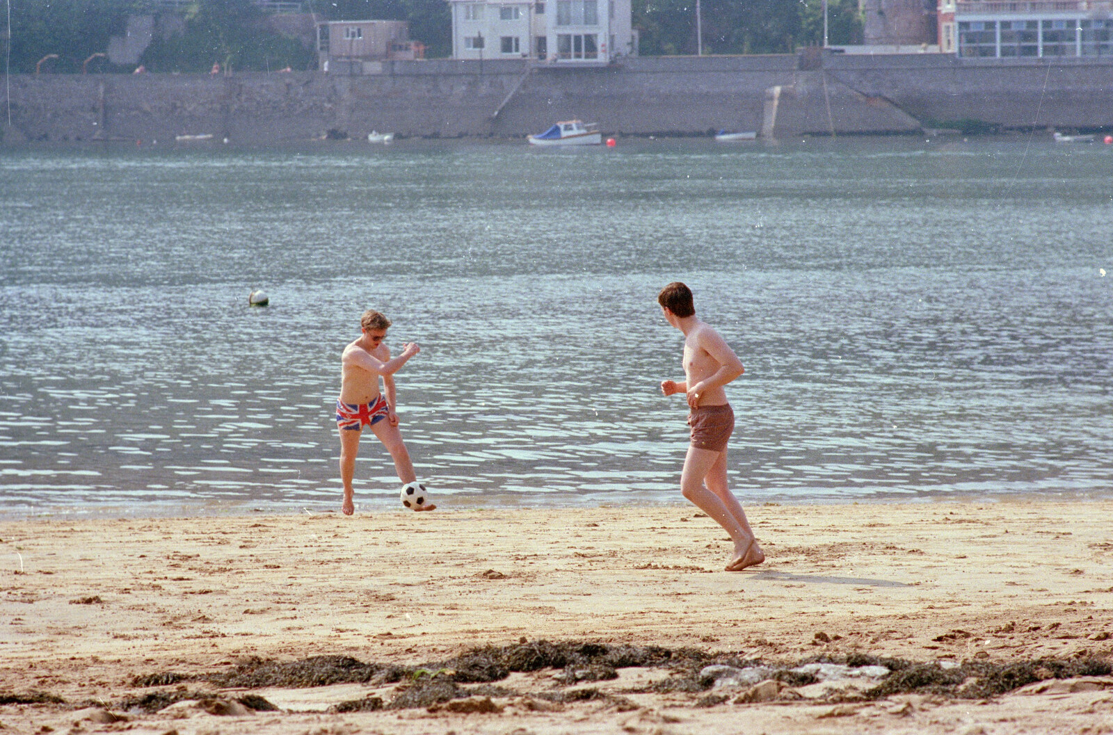Dave Lock runs around from Uni: Twenty One Guns and Footie on the Beach, Plymouth Hoe and Salcombe, Devon - 15th June 1986