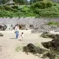 A small boy steals the ball off Dave, Uni: Twenty One Guns and Footie on the Beach, Plymouth Hoe and Salcombe, Devon - 15th June 1986