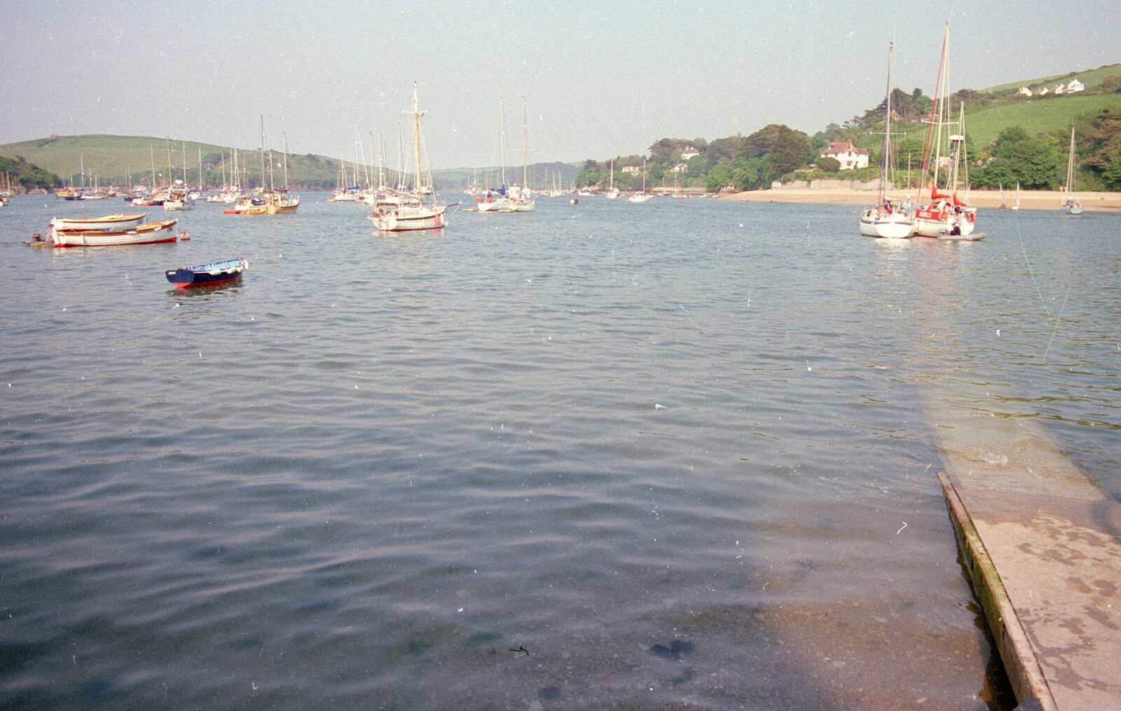 Looking up the river from Uni: Twenty One Guns and Footie on the Beach, Plymouth Hoe and Salcombe, Devon - 15th June 1986