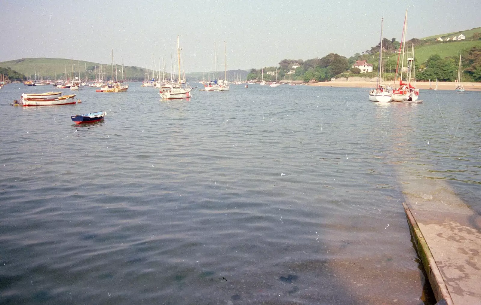 Looking up the river, from Uni: Twenty One Guns and Footie on the Beach, Plymouth Hoe and Salcombe, Devon - 15th June 1986