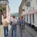 The lads walk past 'Offshore Sea Chest', Uni: Twenty One Guns and Footie on the Beach, Plymouth Hoe and Salcombe, Devon - 15th June 1986