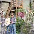 The lads stand around in Salcombe, Uni: Twenty One Guns and Footie on the Beach, Plymouth Hoe and Salcombe, Devon - 15th June 1986