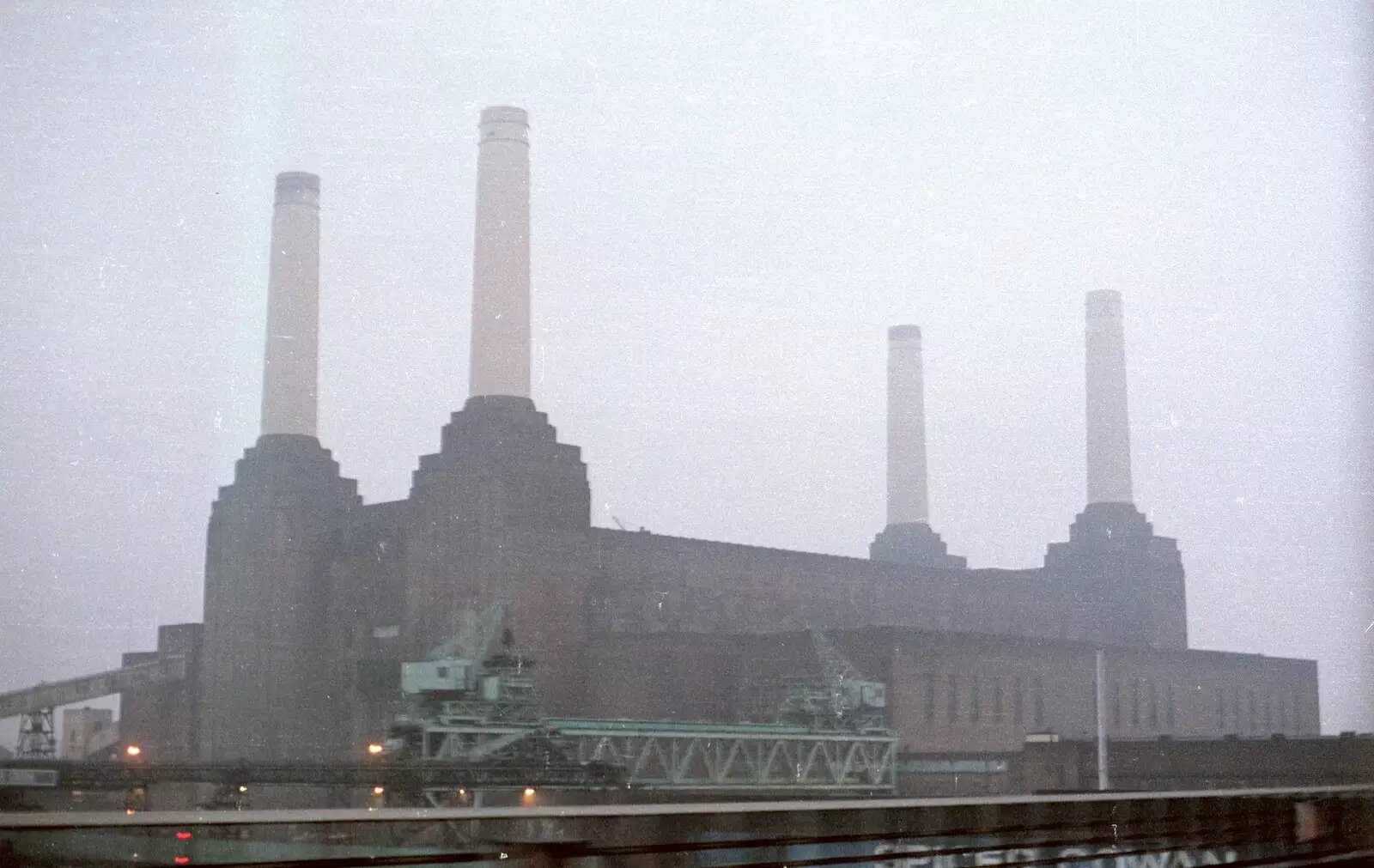 A very misty Battersea Power Station in London, from Network Day with Hamish, The South East - 21st June 1986