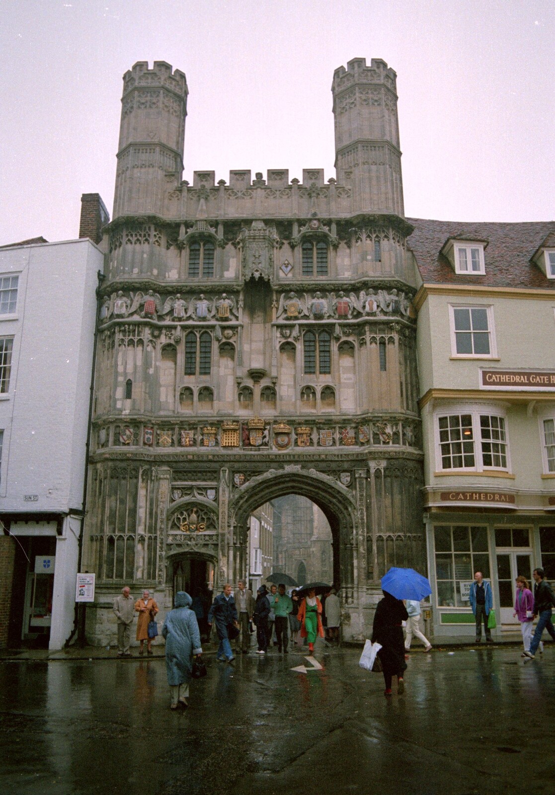 The Cathedral gate in Canterbury from Network Day with Hamish, The South East - 21st June 1986