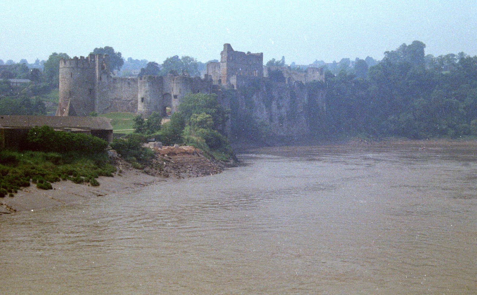 Chepstow Castle and the River Wye from A Trip to Chepstow, Monmouthshire, Wales - 5th July 1986