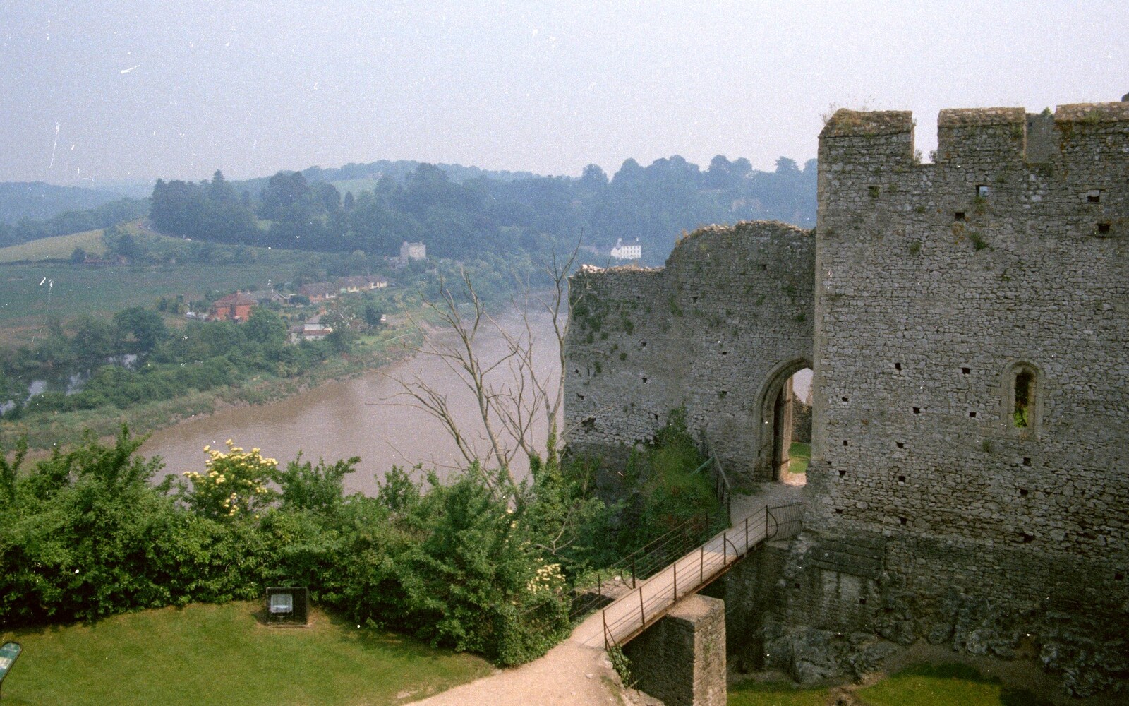 A view from the top of a castle tower from A Trip to Chepstow, Monmouthshire, Wales - 5th July 1986