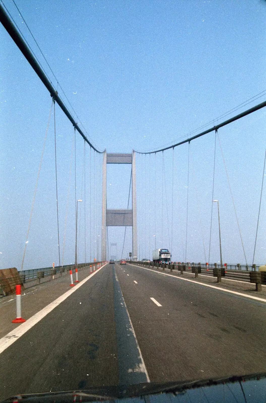 A view of the cables as we drive over the Severn Bridge, from A Trip to Chepstow, Monmouthshire, Wales - 5th July 1986