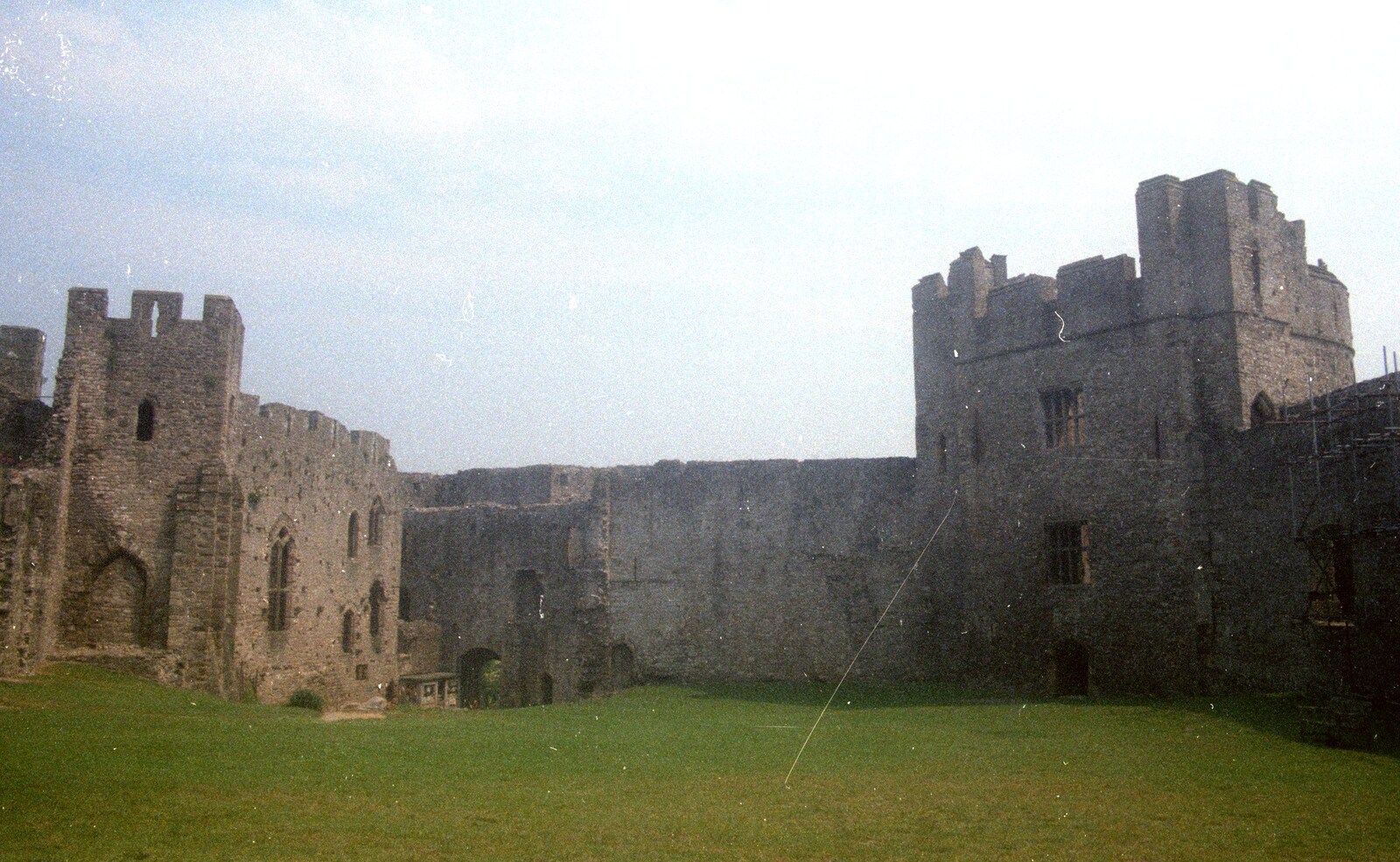 The castle walls from A Trip to Chepstow, Monmouthshire, Wales - 5th July 1986