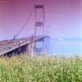 The Severn bridge with a purple graduated filter, A Trip to Chepstow, Monmouthshire, Wales - 5th July 1986