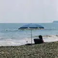 Beach umbrella, A Ford Cottage Miscellany, Barton on Sea, Hampshire - 7th July 1986