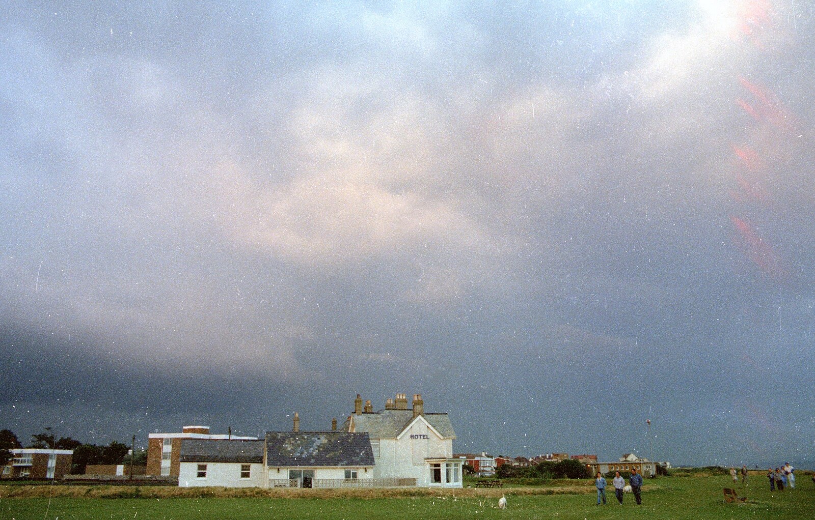 Dark skies over Barton Golf Course from A Ford Cottage Miscellany, Barton on Sea, Hampshire - 7th July 1986