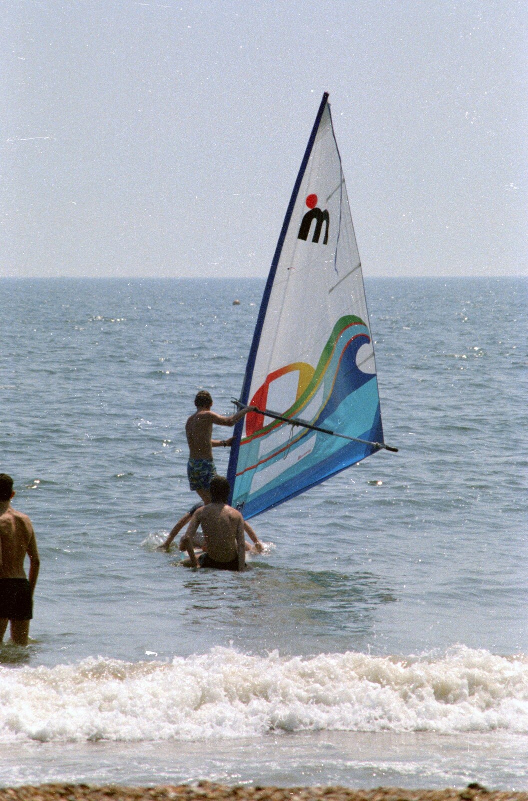 Windsurfing off Barton beach from A Ford Cottage Miscellany, Barton on Sea, Hampshire - 7th July 1986
