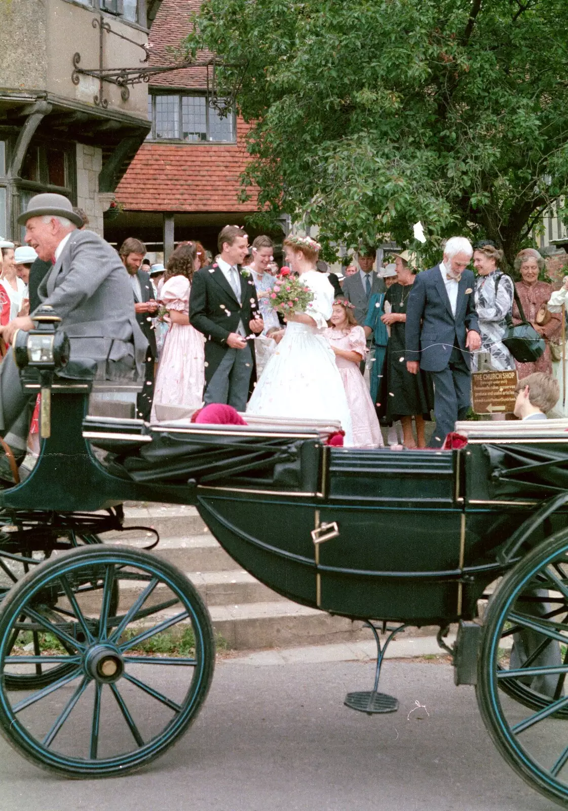 A random wedding takes place near Pevensey, from A Trip to Groombridge, Kent - 10th July 1986