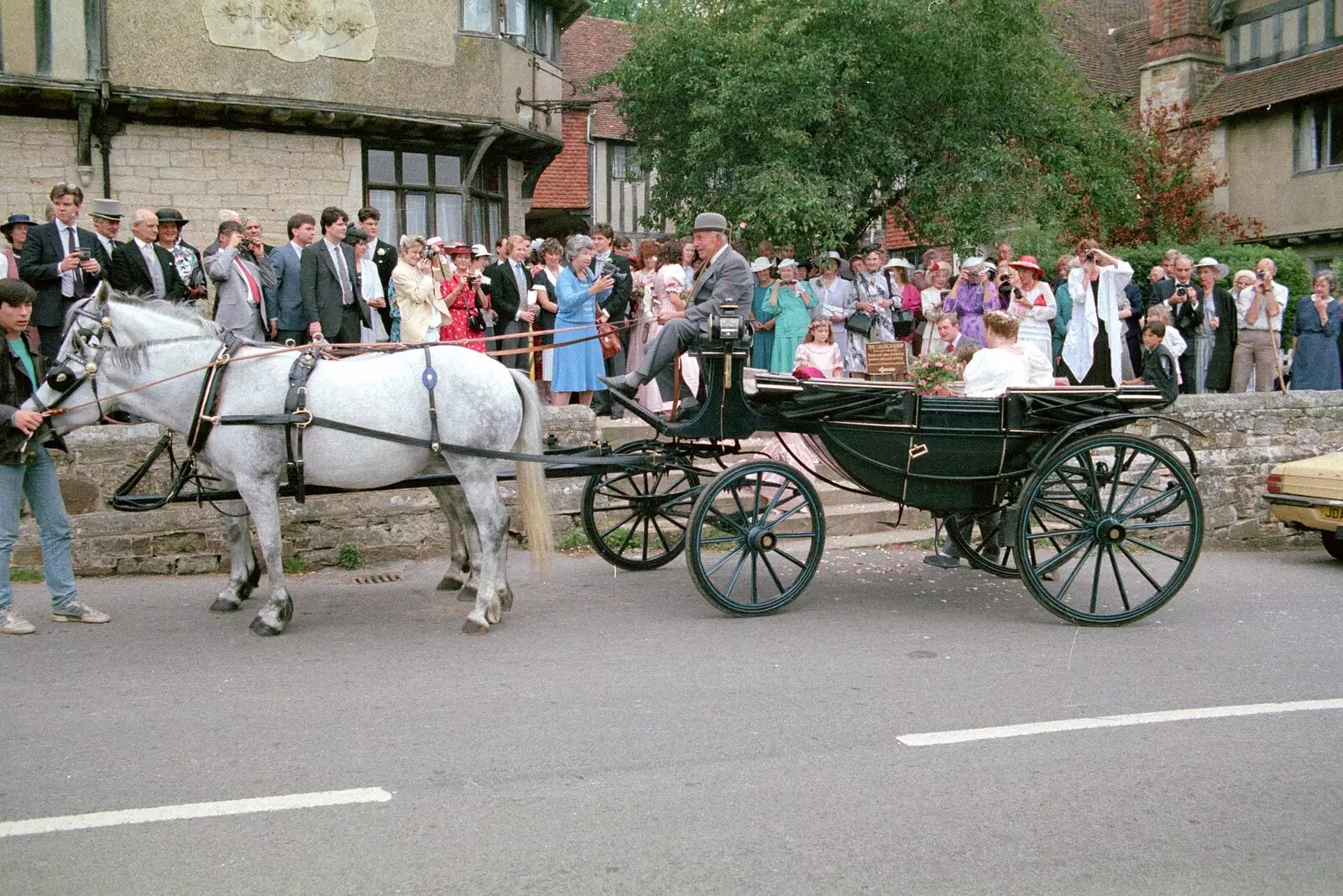 Horse and carriage at a Pevensey wedding, from A Trip to Groombridge, Kent - 10th July 1986