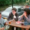 Dave Lock and his mates at a pub somewhere, A Trip to Groombridge, Kent - 10th July 1986